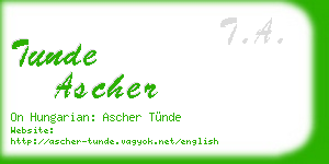 tunde ascher business card
